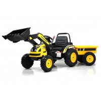 Детский электромобиль трактор-погрузчик с прицепом HL395 Желтый