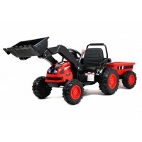 Детский электромобиль трактор-погрузчик с прицепом HL395 Красный