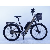 Электровелосипед Furendo E-BUTTERFLY 350 Коричнево-бежевый матовый